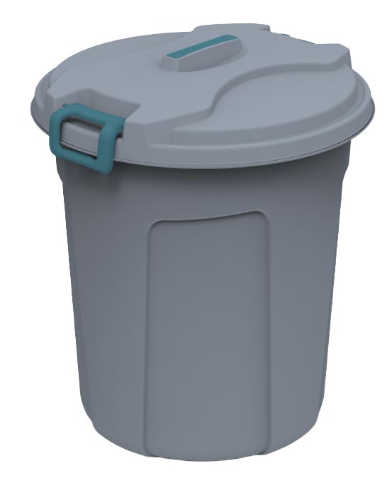 ROUND WASTE BIN WITH LOCKABLE LID 90 LT UTP