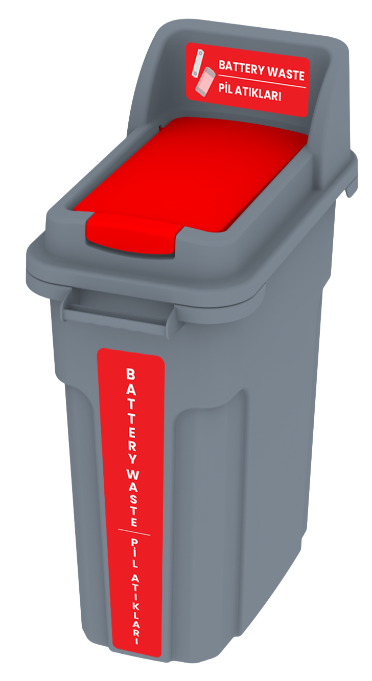 BATTERY RECYCLING BIN WITH LOCKABLE LID 70 LT