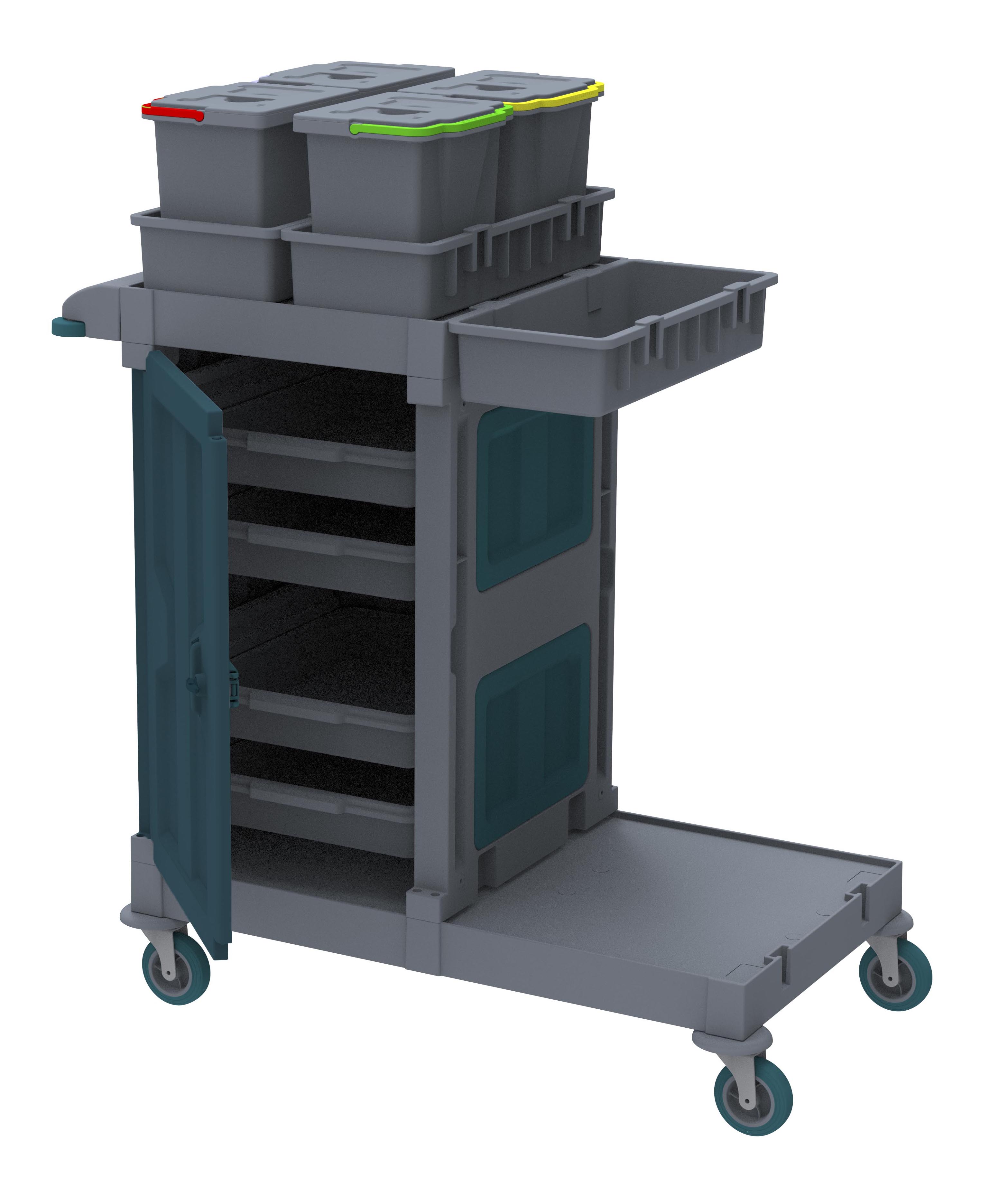 ALFACART HOSPITAL CLEANING TROLLEY 