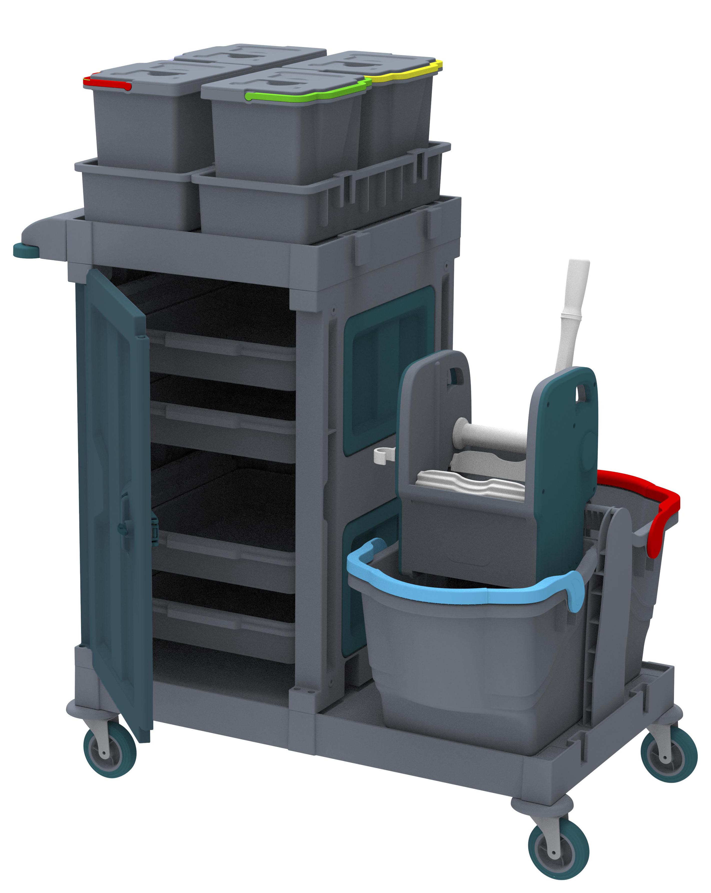 ALFACART HOSPITAL CLEANING TROLLEY