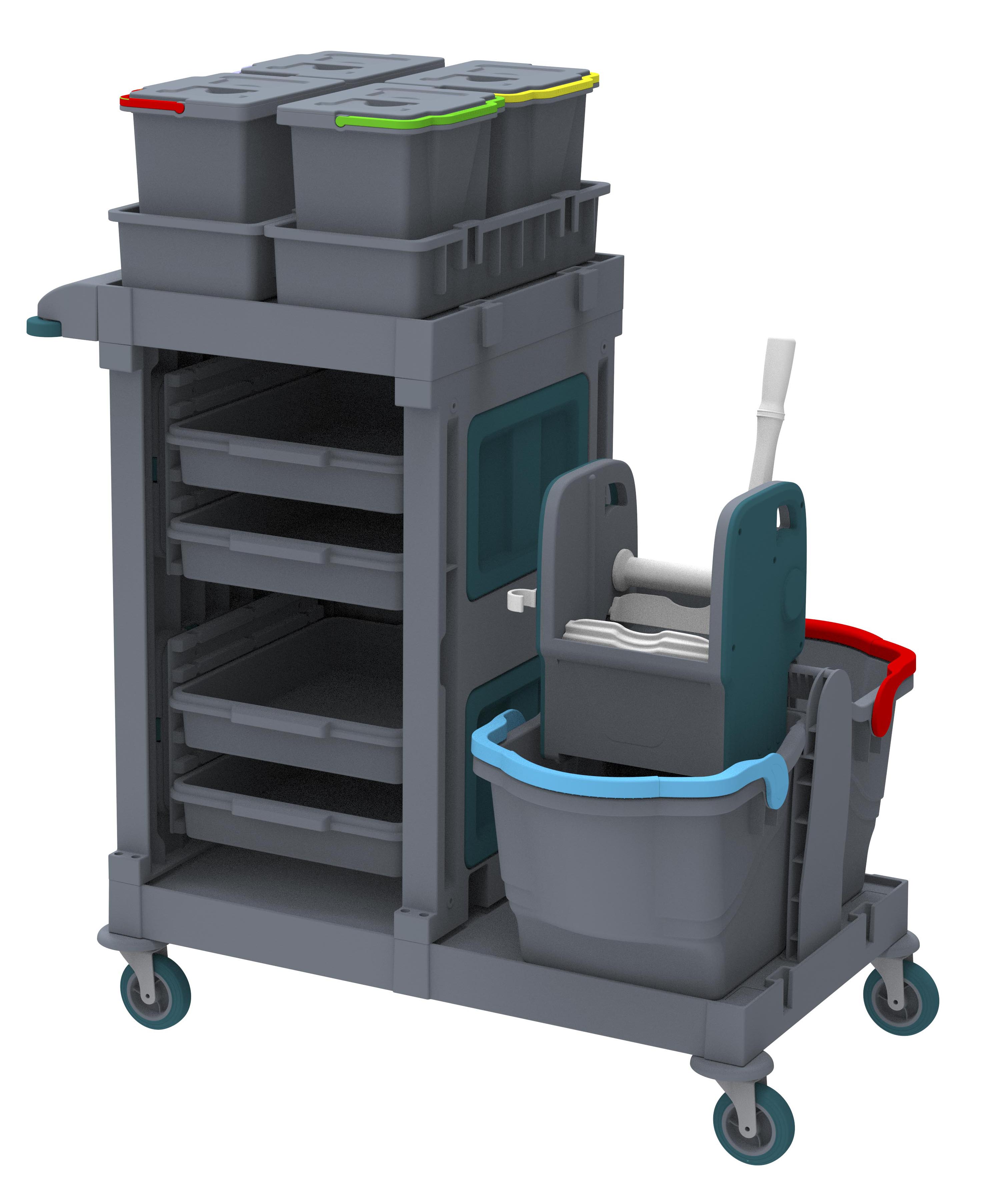 ALFACART HOSPITAL CLEANING TROLLEY