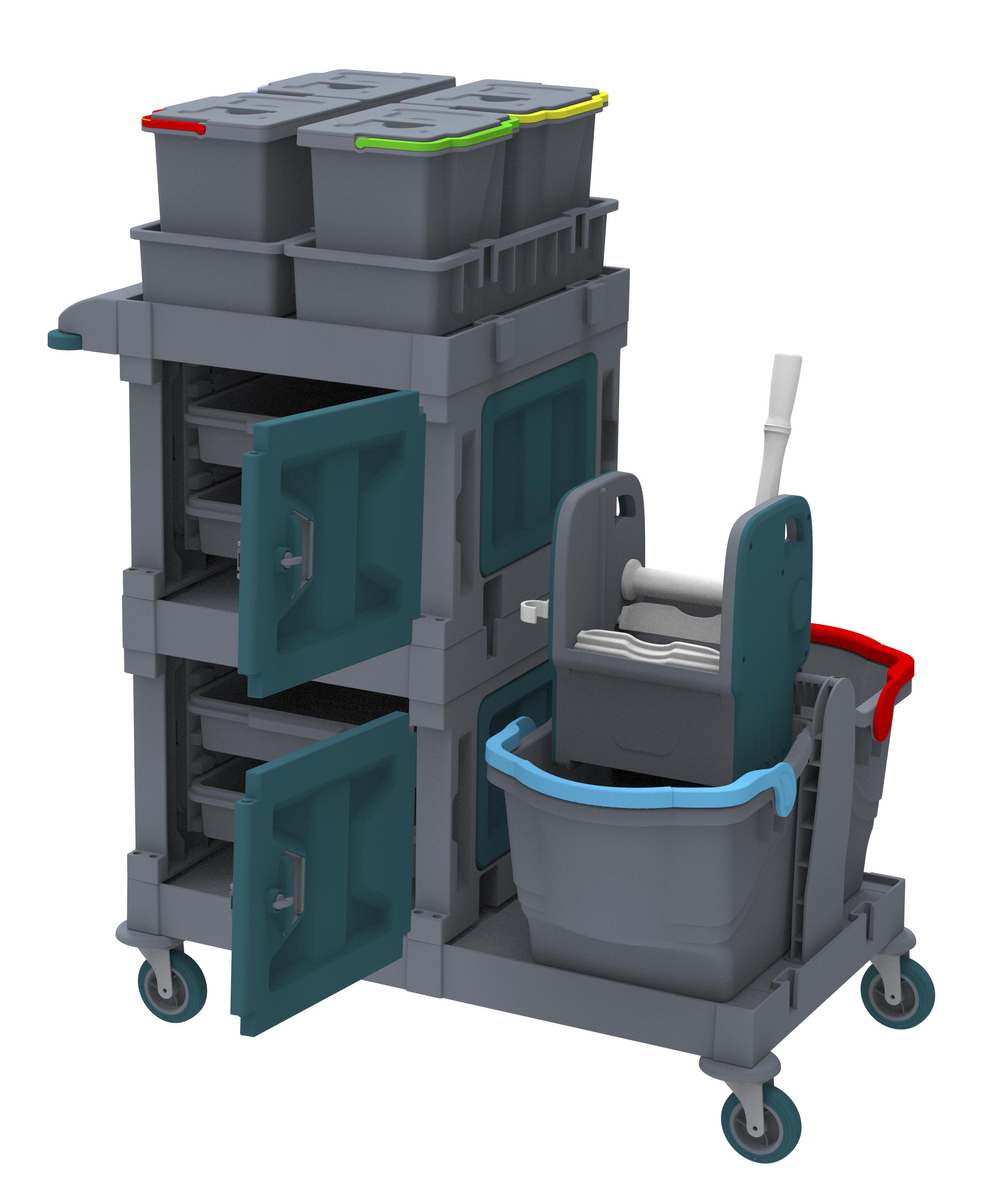 ALFACART HOSPITAL CLEANING TROLLEY