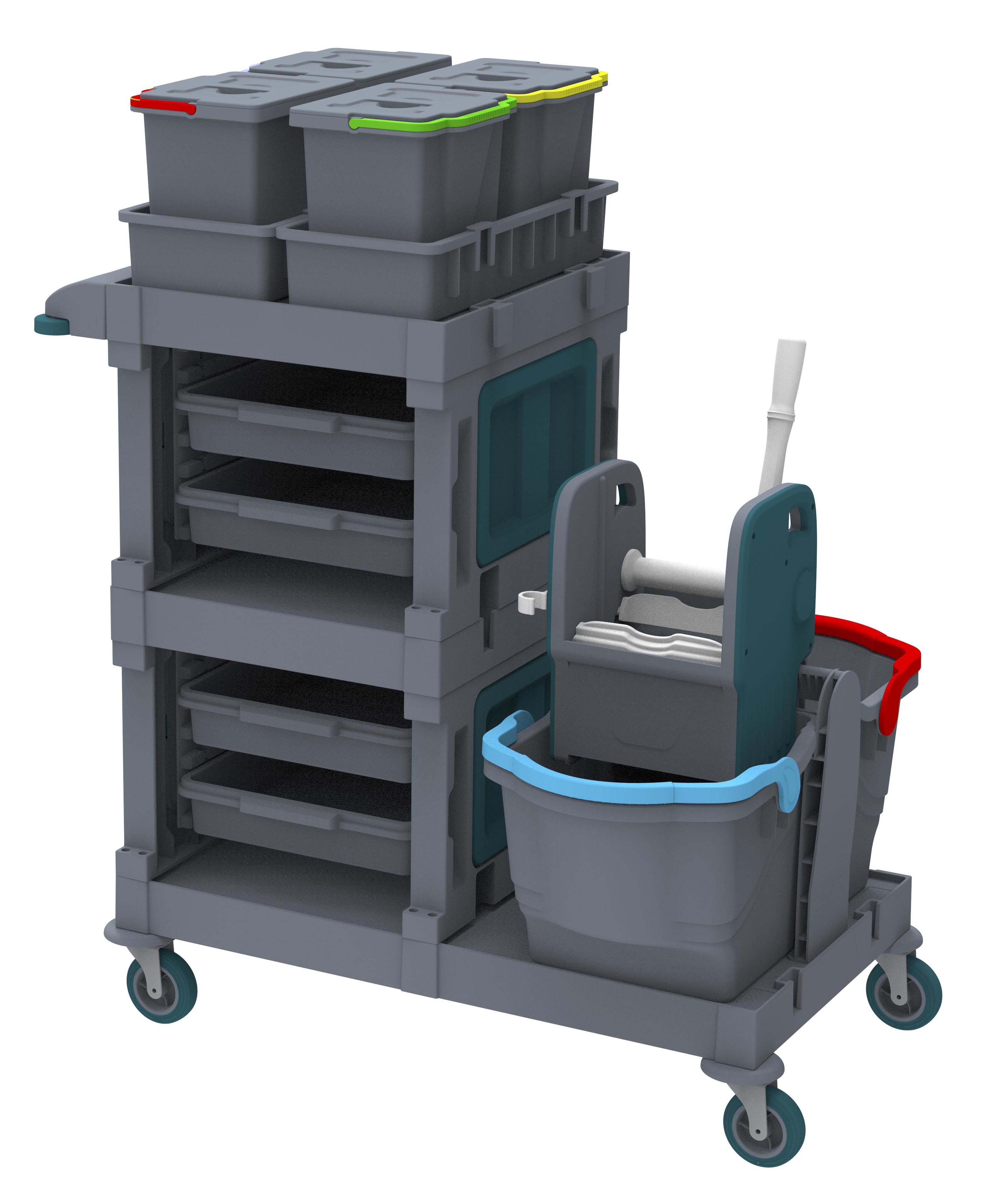 ALFACART HOSPITAL CLEANING TROLLEY