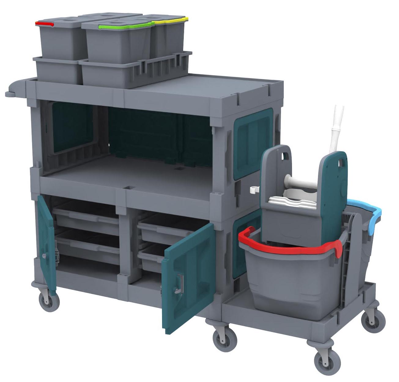 ALFACART HOSPITAL CLEANING TROLLEY