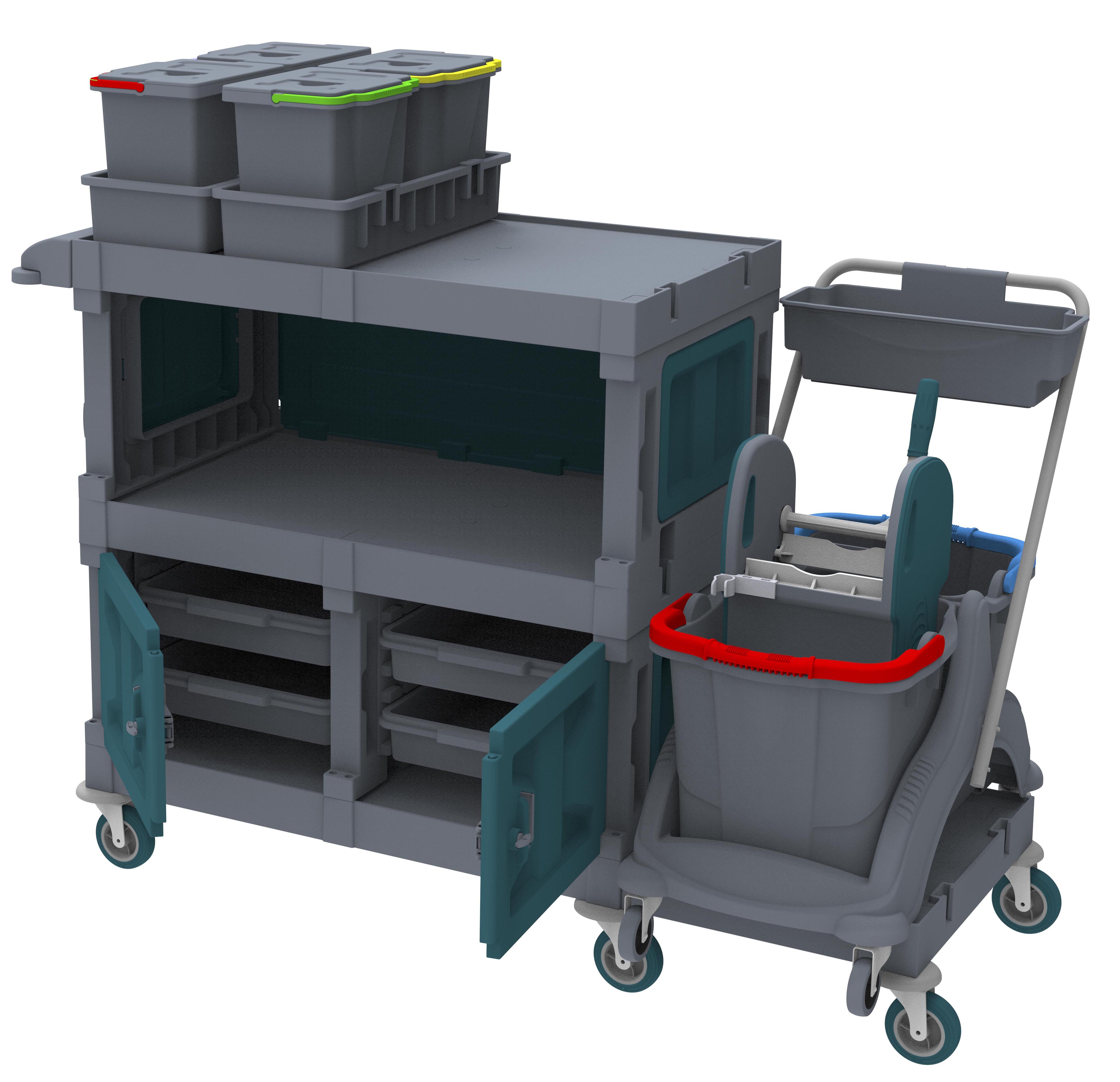 ALFACART HOSPITAL CLEANING TROLLEY