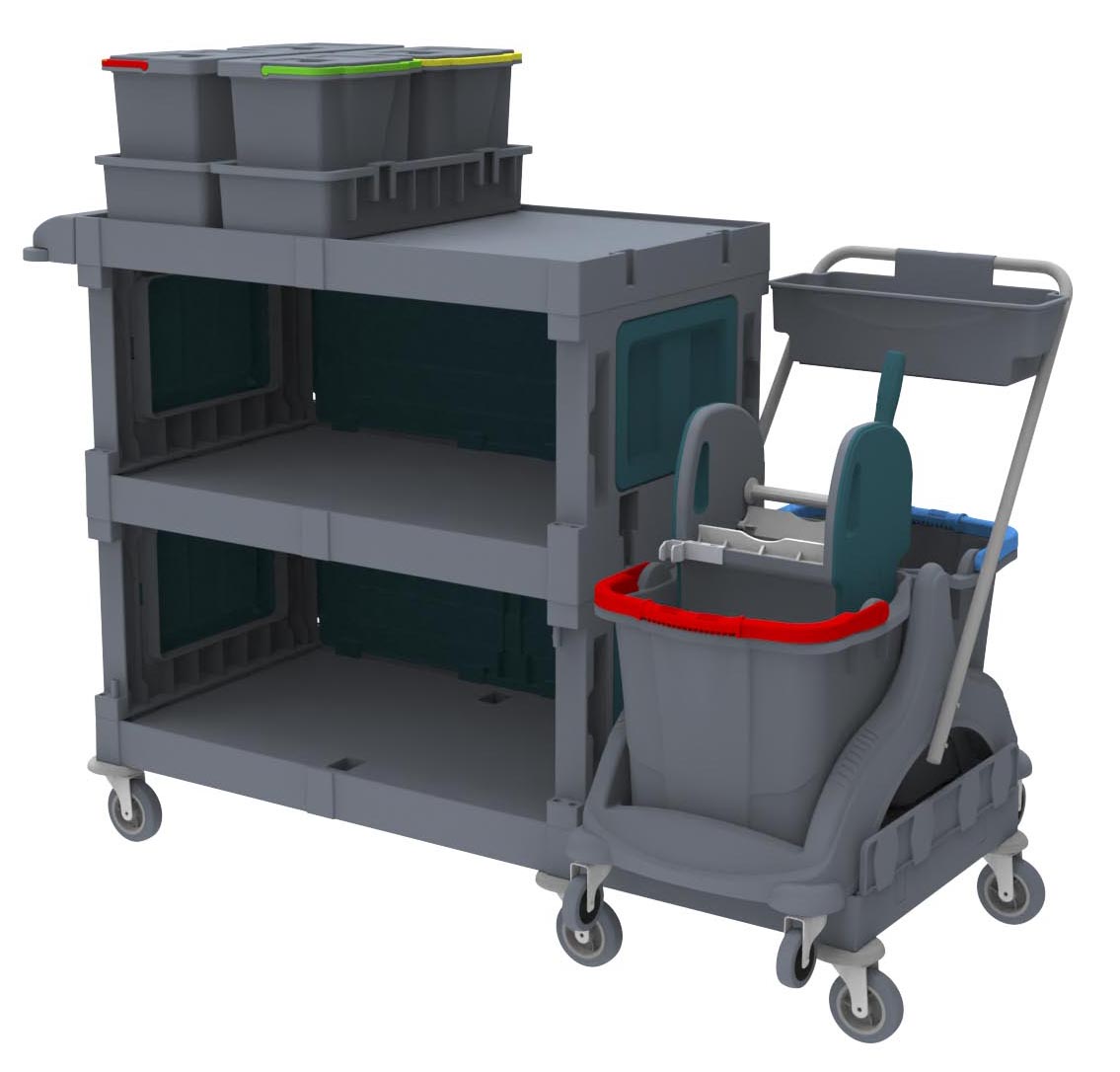 ALFACART HOSPITAL CLEANING TROLLEY